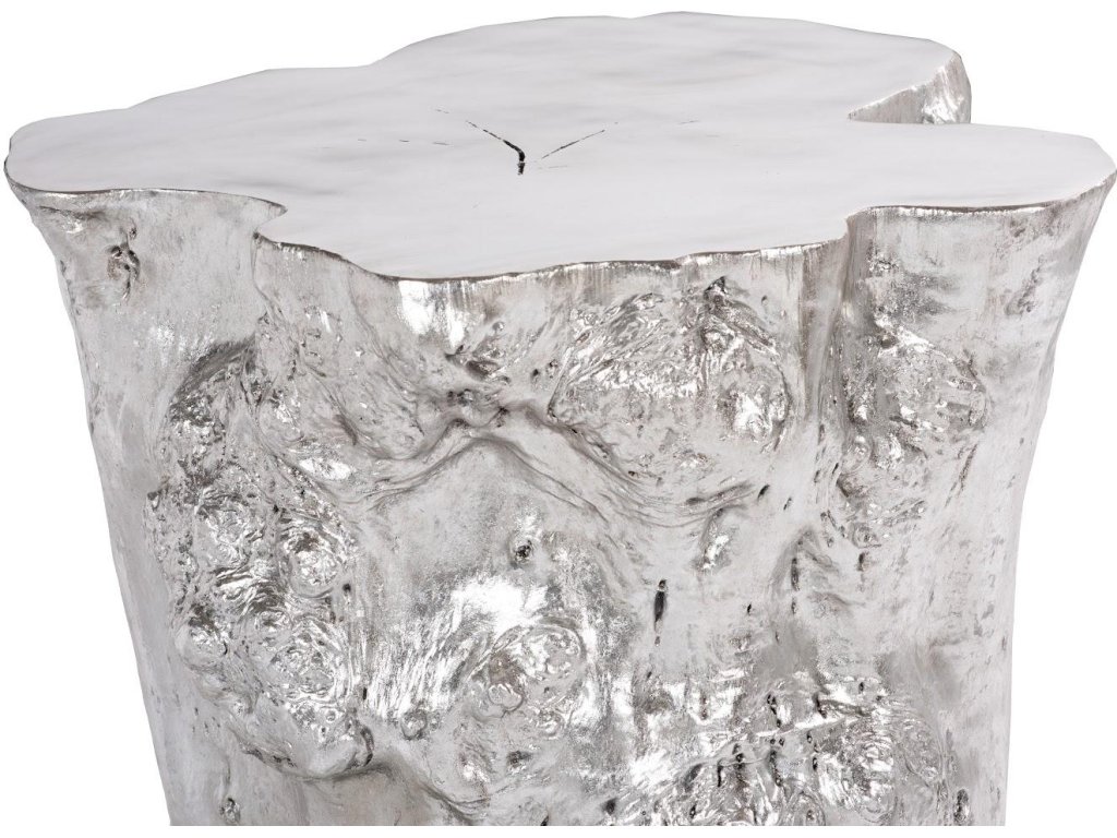 Log Side Table, Silver Leaf - image 3