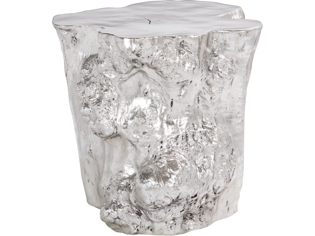 Log Side Table, Silver Leaf - main image