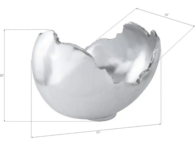 Burled Bowl, Resin, Silver Leaf Finish - Alternative View
