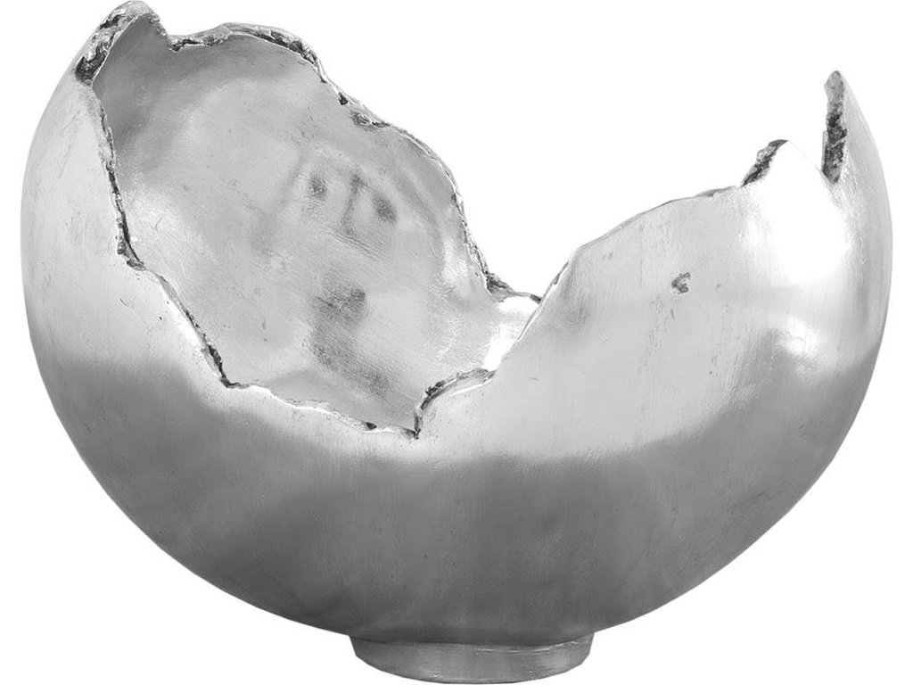 Burled Bowl, Resin, Silver Leaf Finish - main image