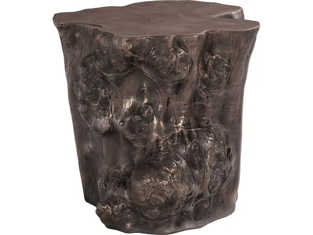 Log Side Table, Bronze