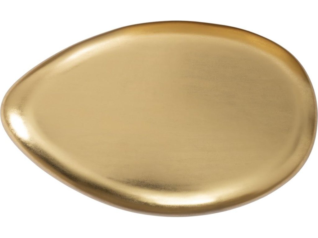 River Stone Coffee Table, Gold Leaf, Small - image 1