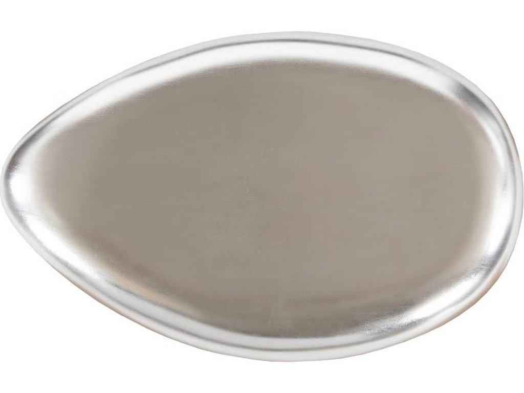 River Stone Coffee Table, Silver Leaf, Small - image 1