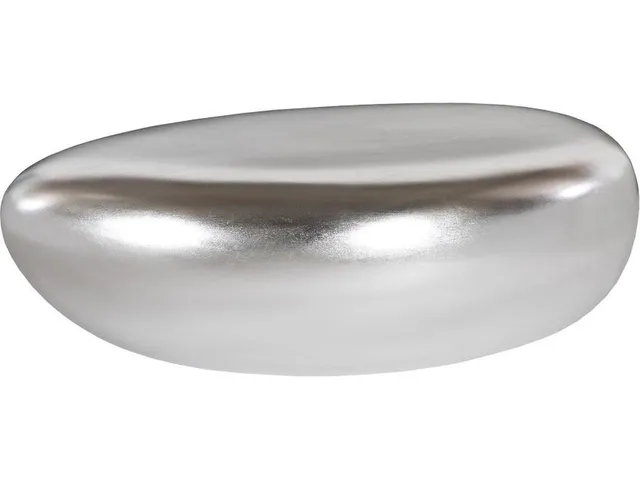 River Stone Coffee Table, Silver Leaf, Small