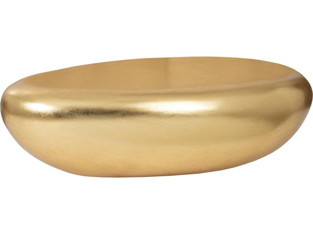 River Stone Coffee Table, Gold Leaf, Large - main image