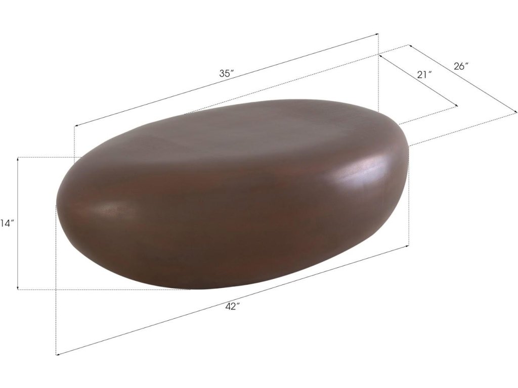 River Stone Coffee Table, Bronze, Small - image 3