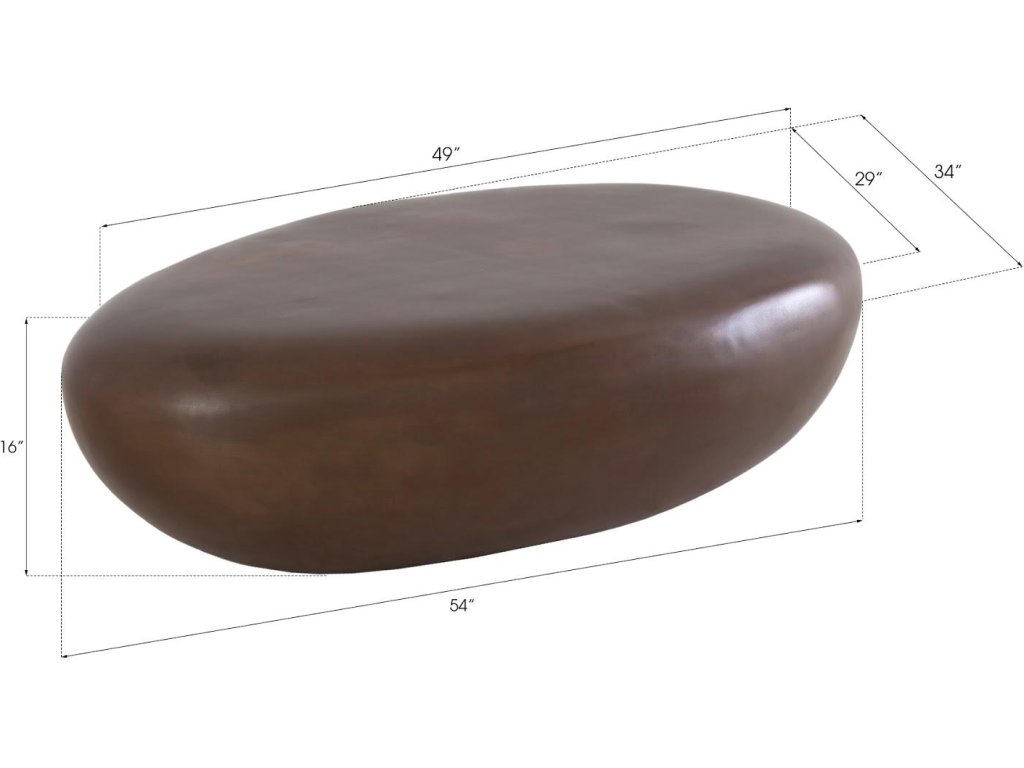 River Stone Coffee Table, Bronze, Large - image 3