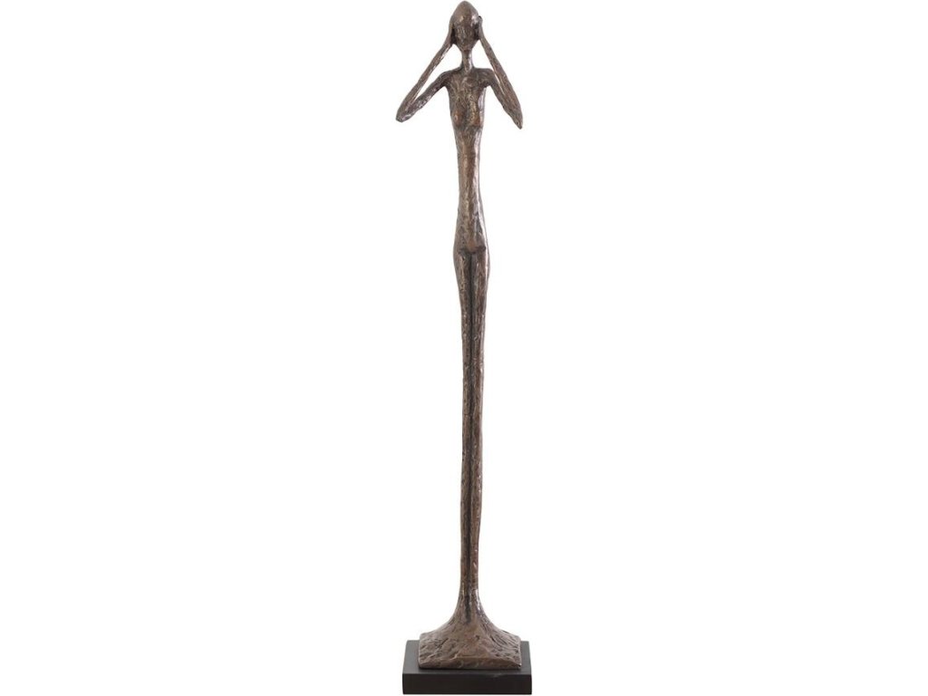 Hear No Evil Slender Sculpture, Small, Resin, Bronze Finish - main image