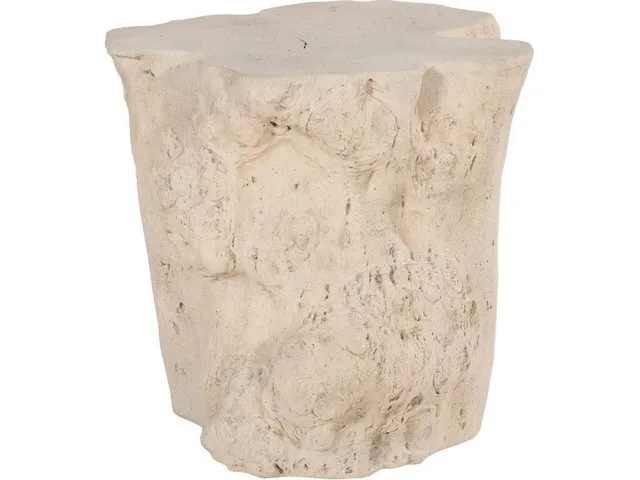 Log Side Table, Roman Stone