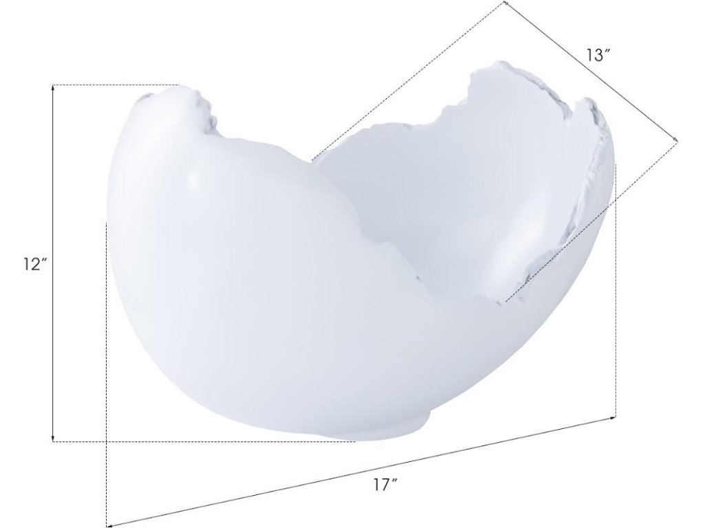 Burled Bowl, Glossy White - image 3