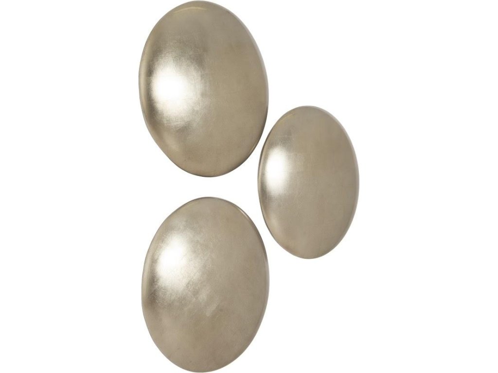 Orb Wall Tiles, Set of 3, Platinum Leaf - image 1