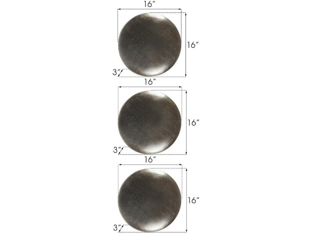 Orb Wall Tiles, Set of 3, Platinum Leaf - image 2