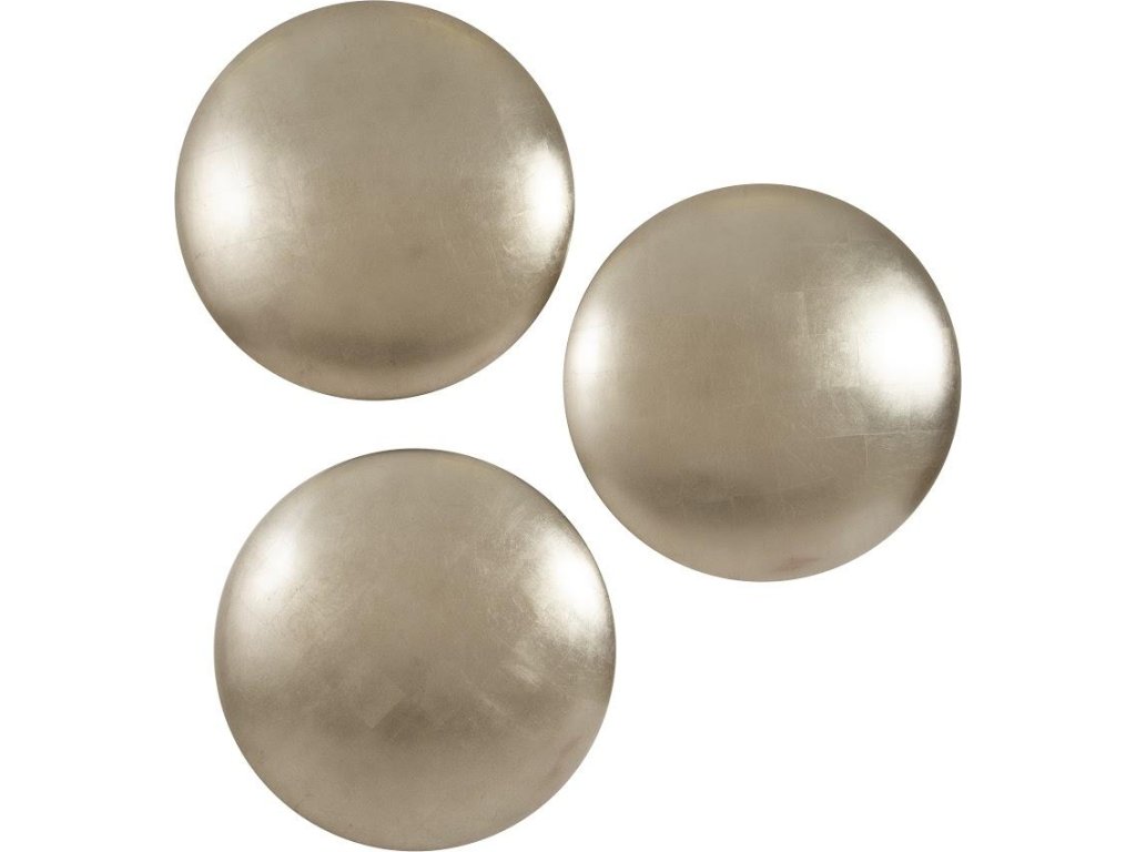 Orb Wall Tiles, Set of 3, Platinum Leaf - main image