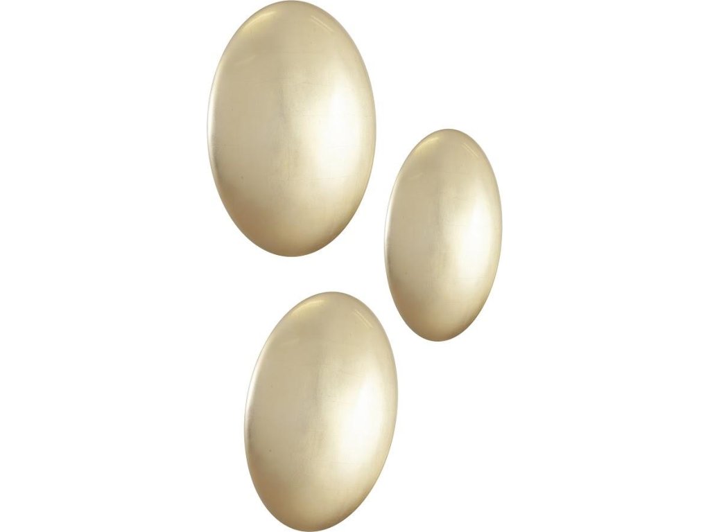 Orb Wall Tiles, Set of 3, Gold Leaf - image 1