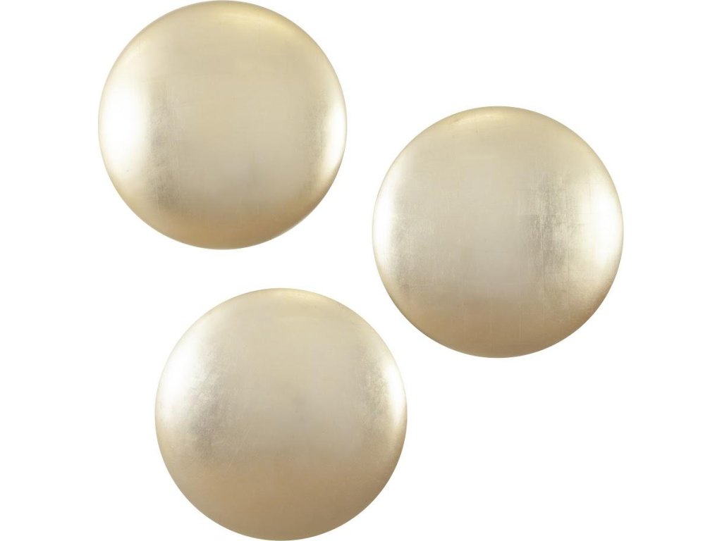 Orb Wall Tiles, Set of 3, Gold Leaf - main image