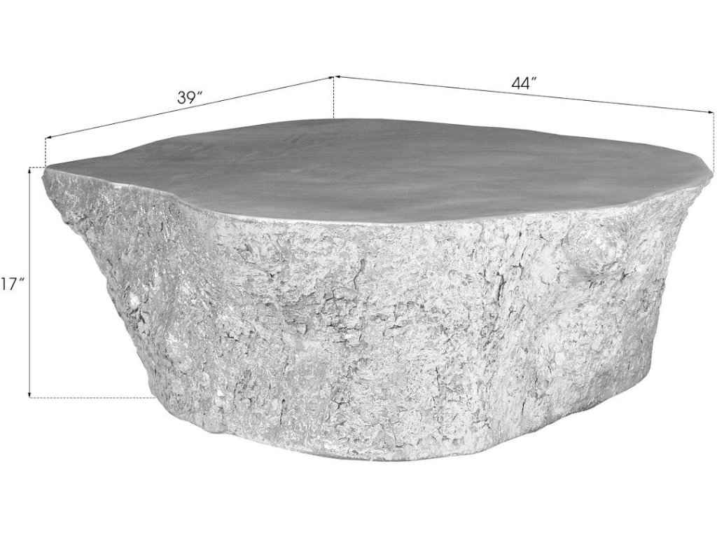 Bark Coffee Table, Silver Leaf - image 3