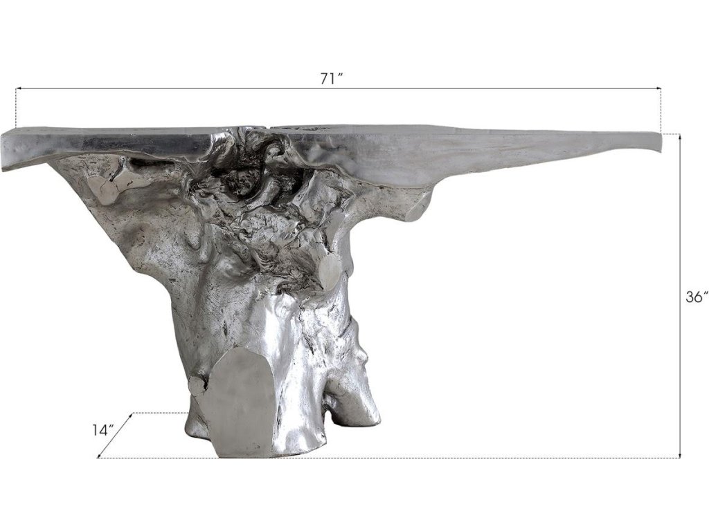 Crown Console Table, Silver Leaf - image 2