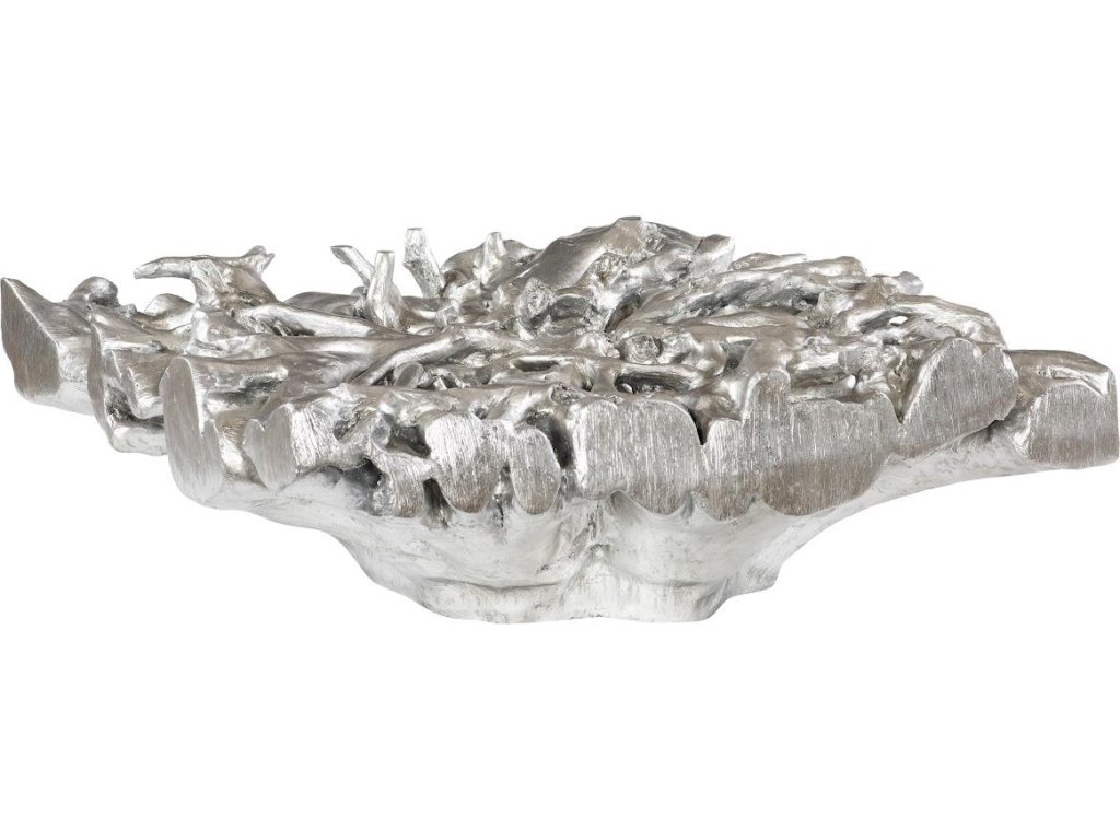 Square Root Cast Coffee Table, With Glass, MD, Silver Leaf - image 2