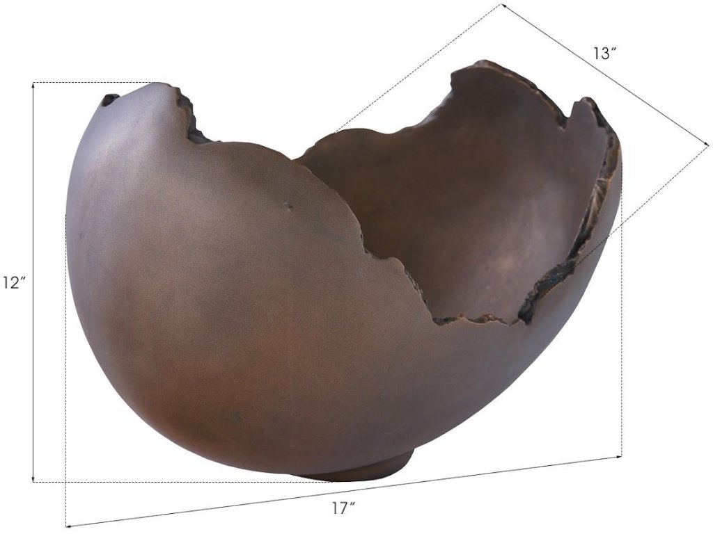 Burled Bowl, Resin, Bronze Finish - image 3