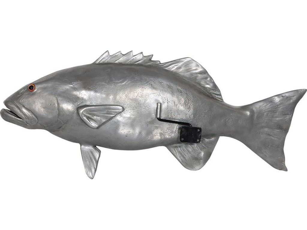 Coral Trout Fish Wall Sculpture, Resin, Polished Aluminum Finish - image 2