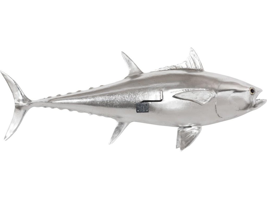Bluefin Tuna Fish Wall Sculpture, Resin, Silver Leaf - image 3