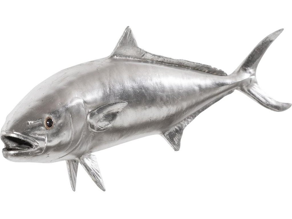 Yellow Tailed King Fish Wall Sculpture, Resin, Silver Leaf - image 1