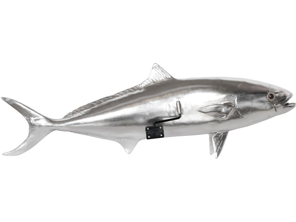 Yellow Tailed King Fish Wall Sculpture, Resin, Silver Leaf - image 3