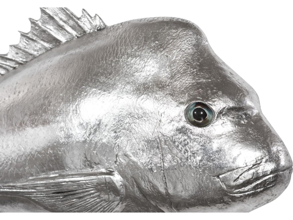 Australian Snapper Fish Wall Sculpture, Resin, Silver Leaf - image 2