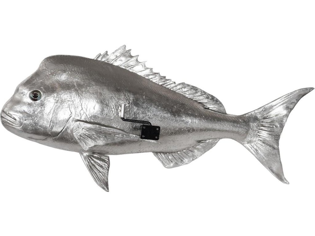 Australian Snapper Fish Wall Sculpture, Resin, Silver Leaf - image 3