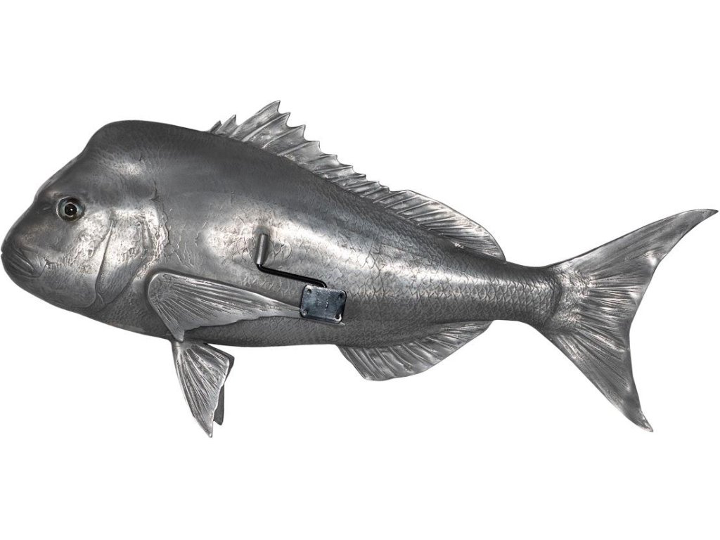 Australian Snapper Fish Wall Sculpture, Resin, Polished Aluminum Finish - image 2