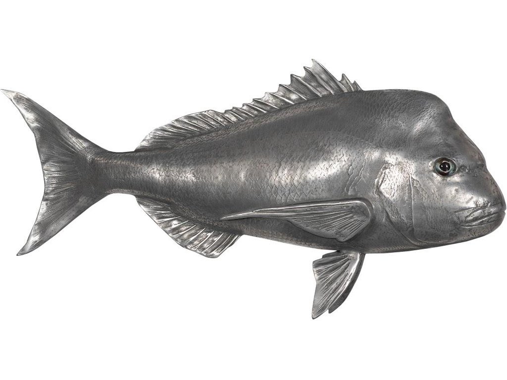 Australian Snapper Fish Wall Sculpture, Resin, Polished Aluminum Finish - main image