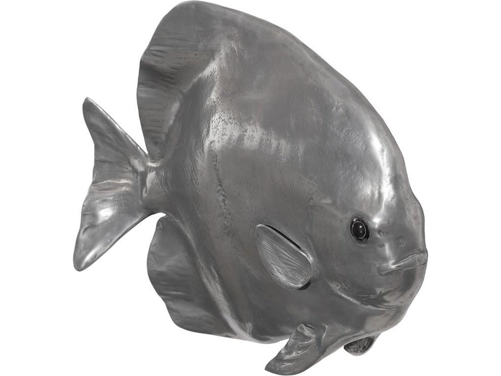 Australian Bat Fish Wall Sculpture, Resin, Polished Aluminum Finish - image 1