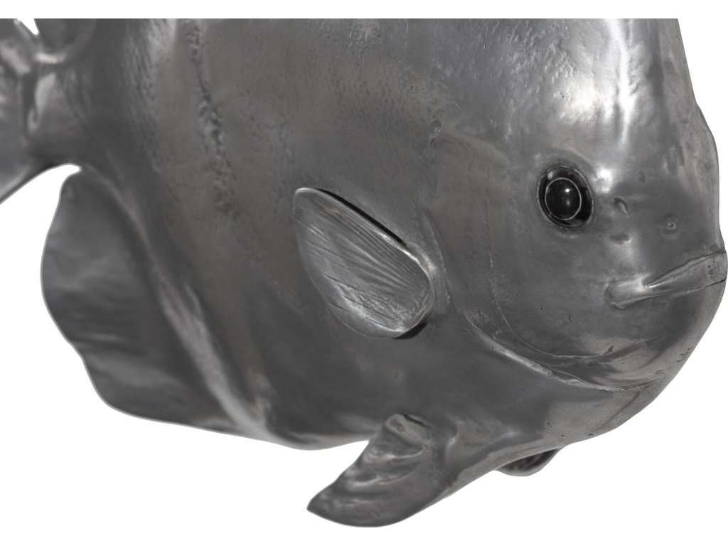 Australian Bat Fish Wall Sculpture, Resin, Polished Aluminum Finish - image 2