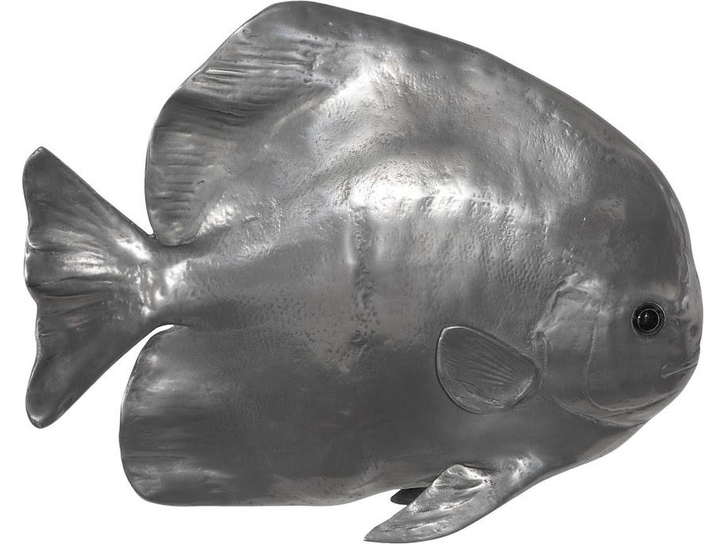 Australian Bat Fish Wall Sculpture, Resin, Polished Aluminum Finish - main image
