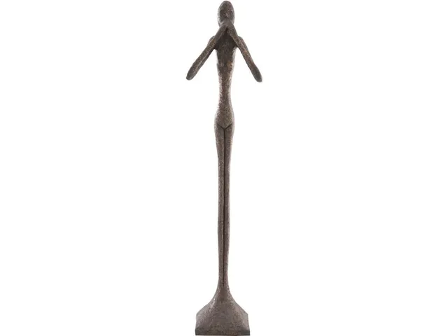 Speak No Evil Slender Sculpture, Large, Resin, Bronze Finish