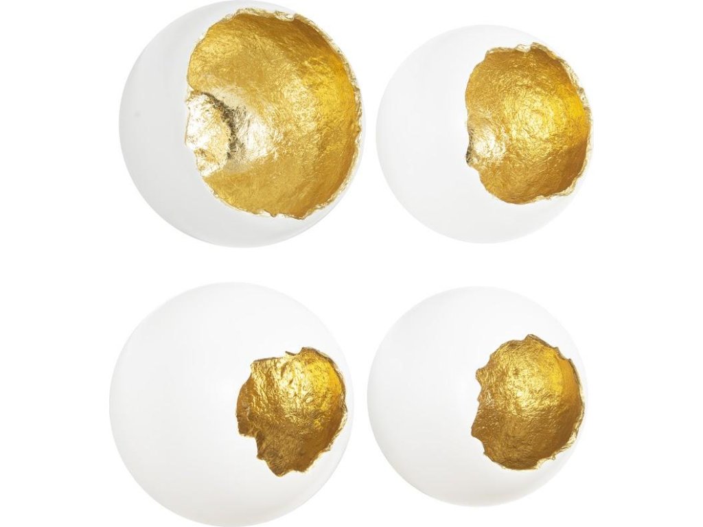 Broken Egg Wall Art, White and Gold Leaf, Set of 4 - main image