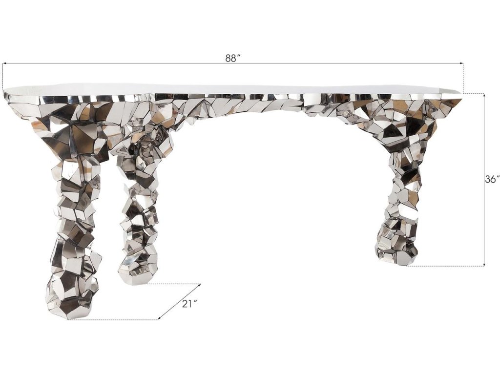 Crazy Cut Console, Stainless Steel, Silver - image 2