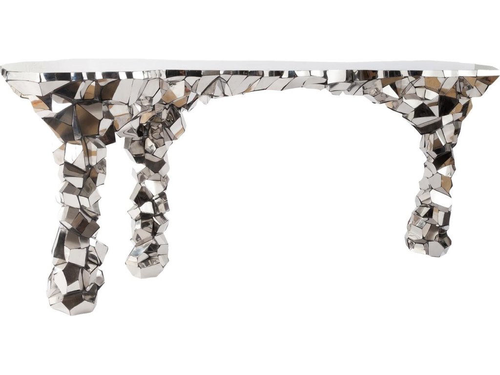 Crazy Cut Console, Stainless Steel, Silver - main image