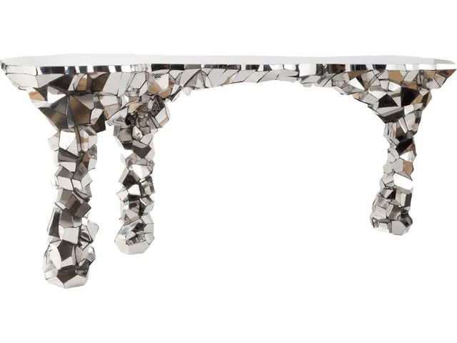 Crazy Cut Console, Stainless Steel, Silver