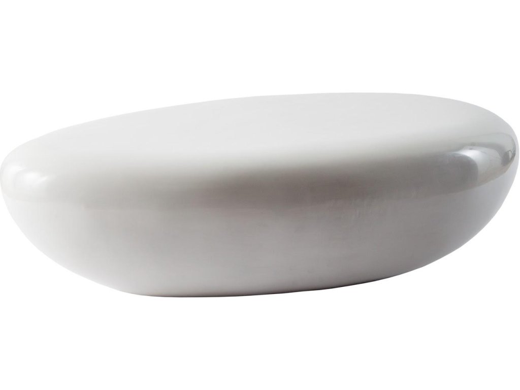 River Stone Coffee Table, Gel Coat White, Large - main image