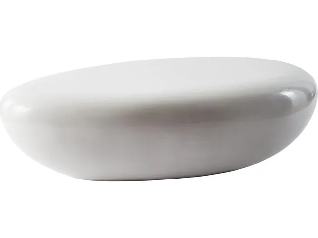 River Stone Coffee Table, Gel Coat White, Large