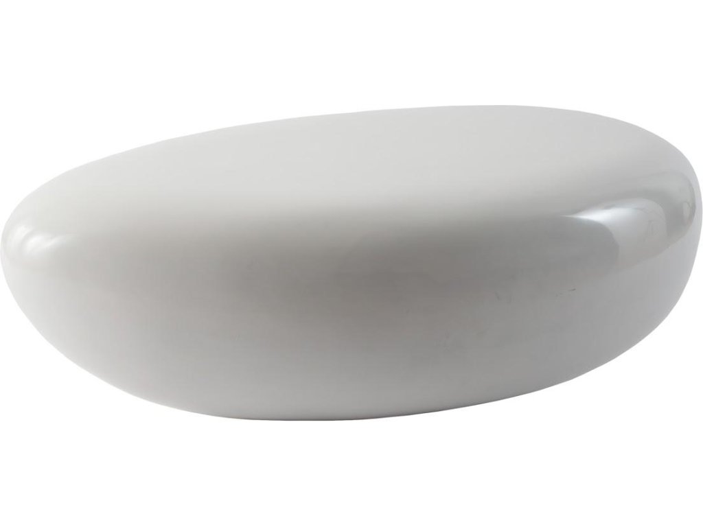River Stone Coffee Table, Gel Coat White, Small - main image