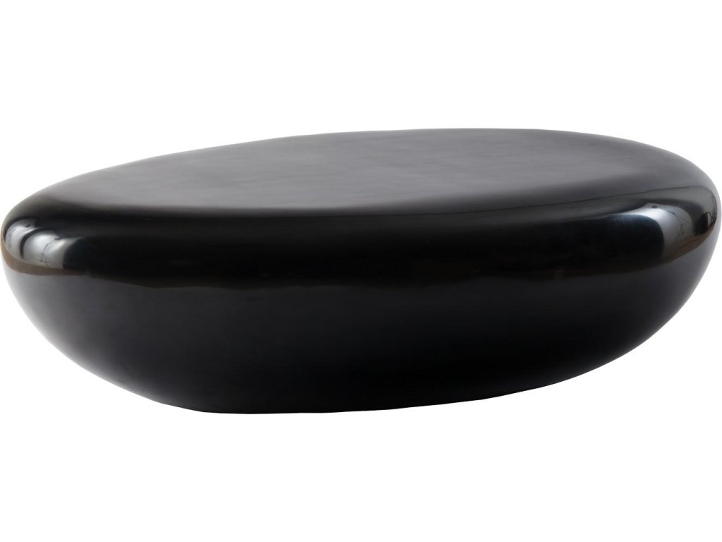 River Stone Coffee Table, Gel Coat Black, Large - main image