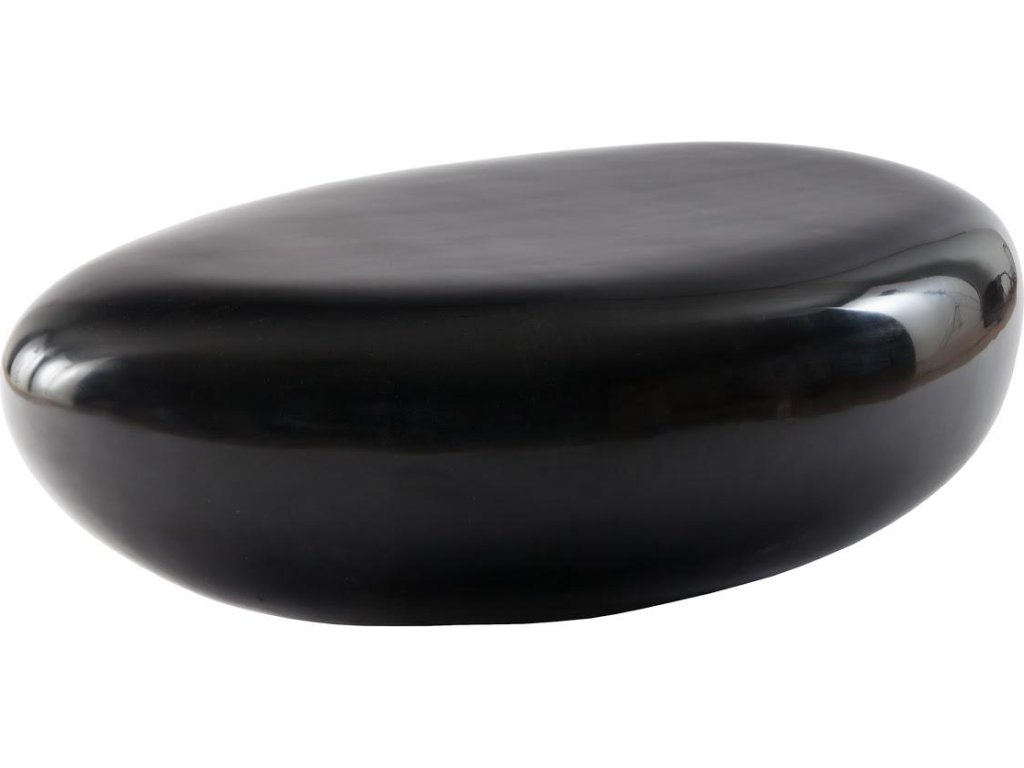 River Stone Coffee Table, Gel Coat Black, Small - main image