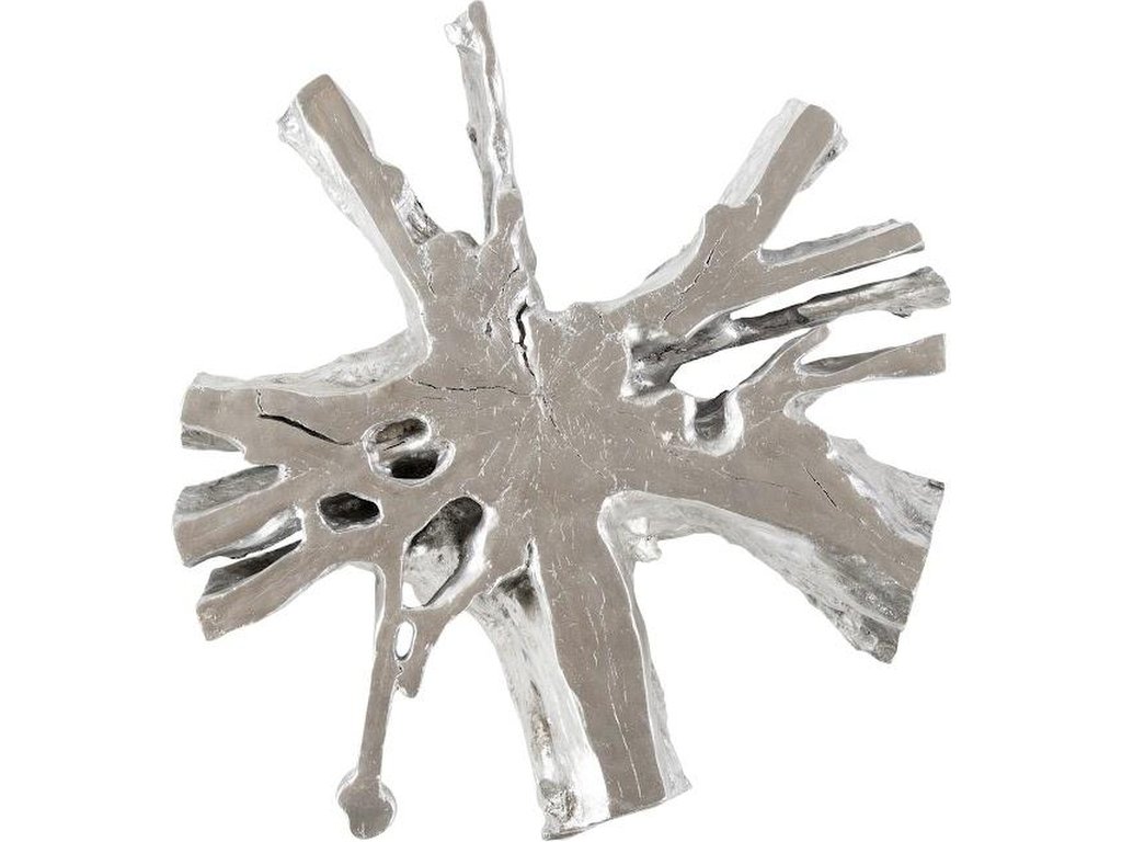 Asterisk Cast Root Coffee Table, Silver Leaf - image 1