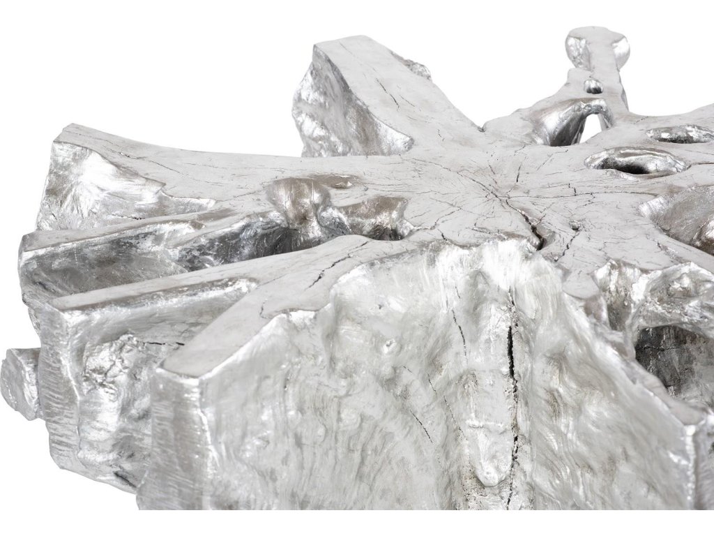 Asterisk Cast Root Coffee Table, Silver Leaf - image 3