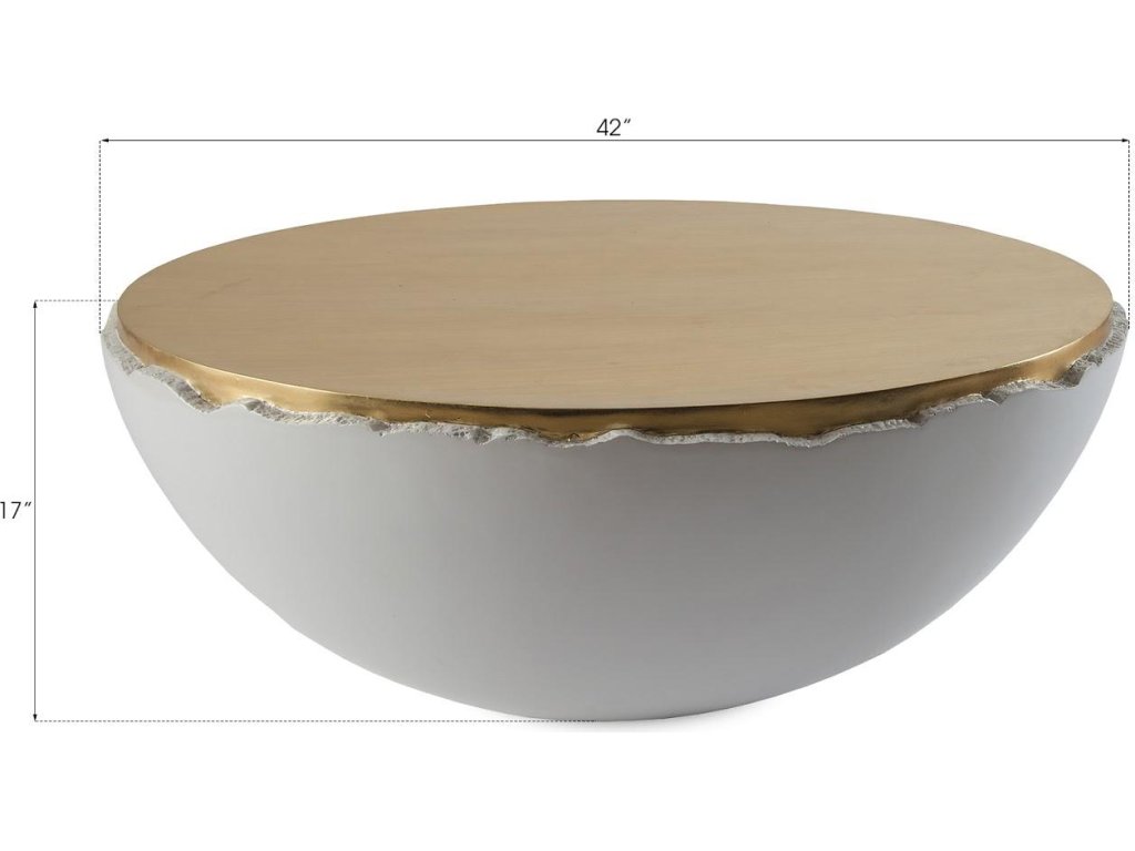 Broken Egg Coffee Table, White and Gold Leaf - image 2