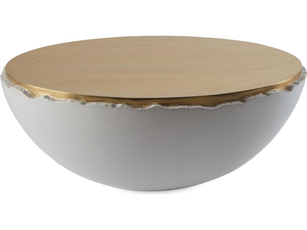 Broken Egg Coffee Table, White and Gold Leaf - main image