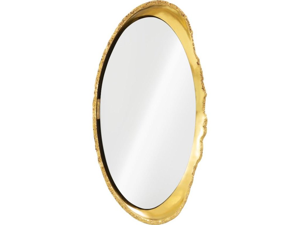 Broken Egg Mirror, White and Gold Leaf - image 1