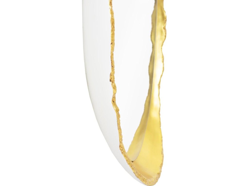 Broken Egg Mirror, White and Gold Leaf - image 2